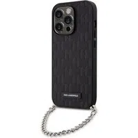 Custodia per Apple iPhone 14 Pro, Karl Lagerfeld, Saffiano Monogram Chain, Nera — 3