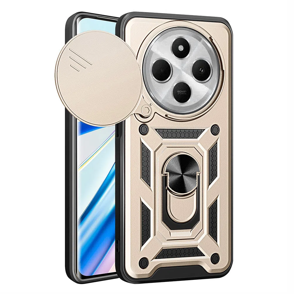 Custodia per Xiaomi Poco C75 / Redmi 14C, Techsuit, CamShield, Dorata — 2
