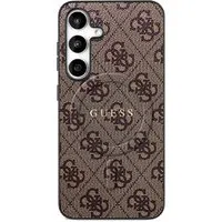 Custodia MagSafe per Samsung Galaxy S25 FE, Guess, 4G Ring Classic Logo, Marrone — 3