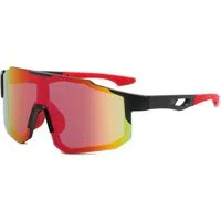 Occhiali da Ciclismo Unisex Techsuit 9337, Protezione UV, Neri Rossi — 3