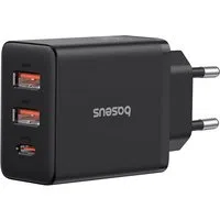 Caricabatterie di rete Baseus Cube, 30W, 3A, 1 x USB-C - 2 x USB-A, nero P10111402113113-00 — 3