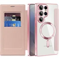Custodia MagSafe per Samsung Galaxy S25 Ultra S938, Techsuit, SmartMag Book, Rosa — 3