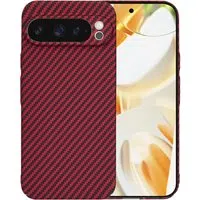 Custodia per Google Pixel 9 Pro, Techsuit, Carbonite FiberShell, Rossa — 3