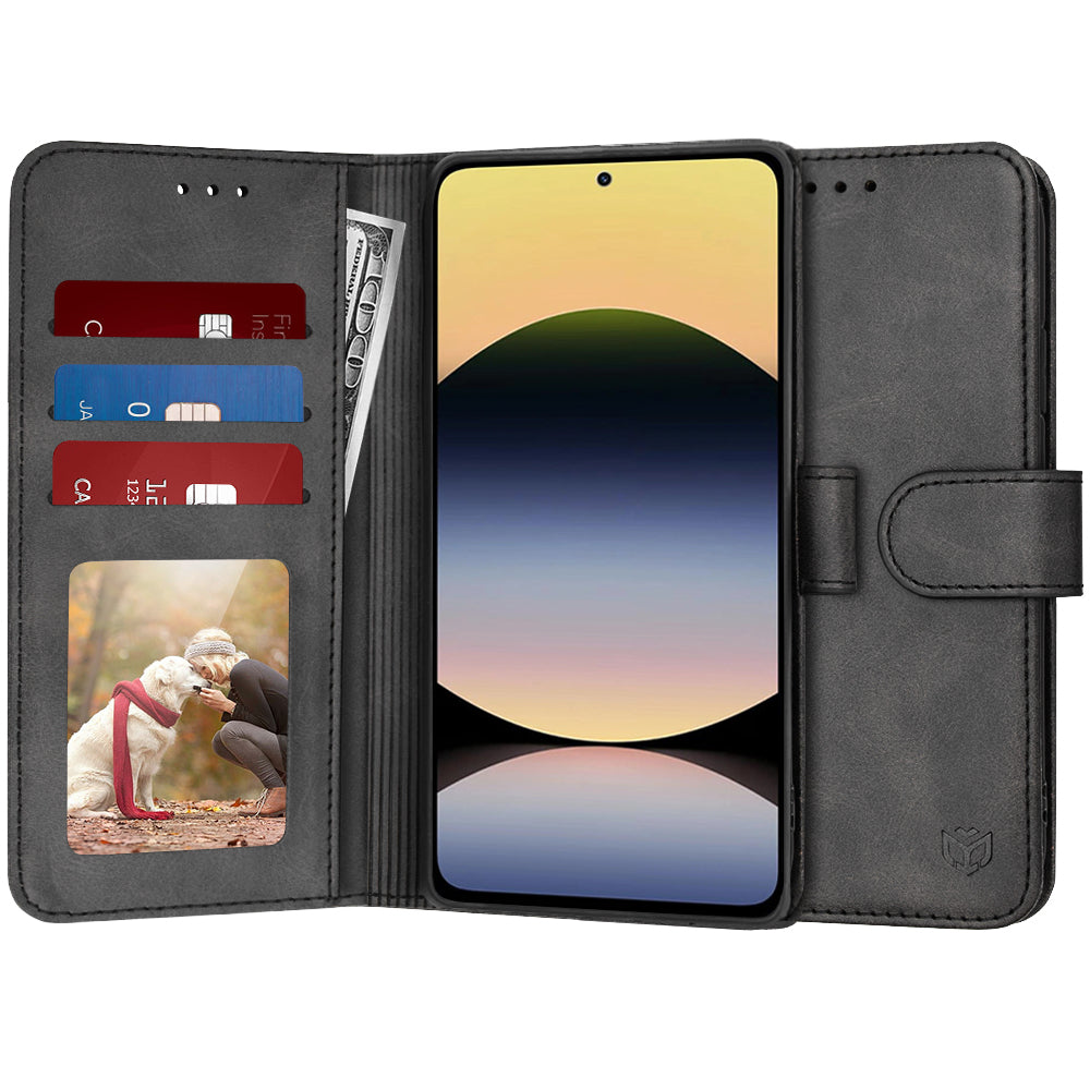 Custodia per Xiaomi Redmi Note 14 5G, Techsuit, Diary Book, Nera