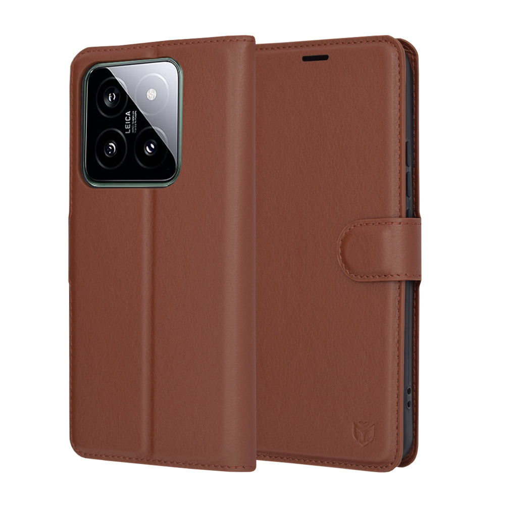 Techsuit Custodia per Xiaomi 14, Techsuit, Leather Folio, Marrone