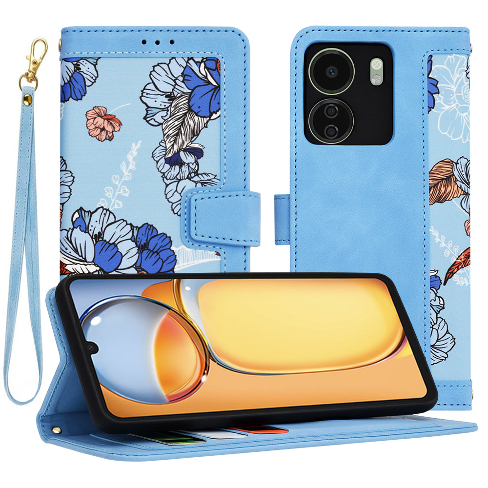 Techsuit Custodia per Xiaomi Poco C65 / Redmi 13C, Techsuit, FlipCraft, Blu
