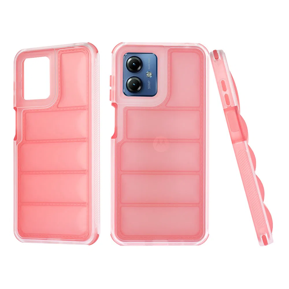 Custodia per Motorola Moto G14, Techsuit, Wave Shield, Rossa — 2