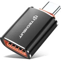 Adattatore OTG USB-C - USB-A Techsuit A2 HyperPort, Nero Arancione — 3