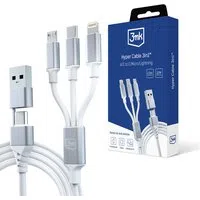 Cavo di Ricarica USB-A / USB-C - Lightning / microUSB / USB-C 3MK Hyper 3in1, 12W, 1.5m, Bianco — 3