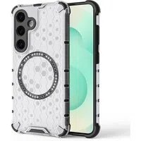 Custodia MagSafe per Samsung Galaxy S25+ S936, Techsuit, HoneyComb Shield, Bianca — 3