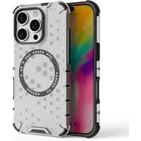 Custodia MagSafe per Apple iPhone 16 Pro Max, Techsuit, HoneyComb Shield, Bianca — 3