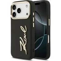 Custodia per Apple iPhone 17 Pro, Karl Lagerfeld, Script Logo, Nera — 3
