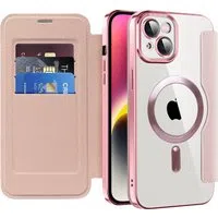 Custodia MagSafe per Apple iPhone 14 Plus, Techsuit, SmartMag Book, Rosa — 3
