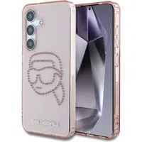 Custodia per Samsung Galaxy S25 S931, Karl Lagerfeld, IML Rhinestones Karl's Head, Rosa — 3
