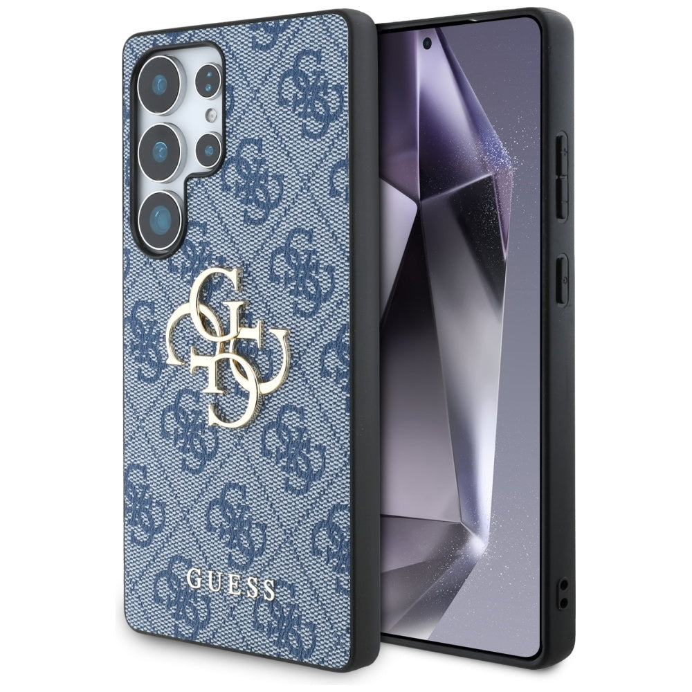 Guess Custodia per Samsung Galaxy S25 Ultra S938, Guess, 4G Big Logo, Blu Nera