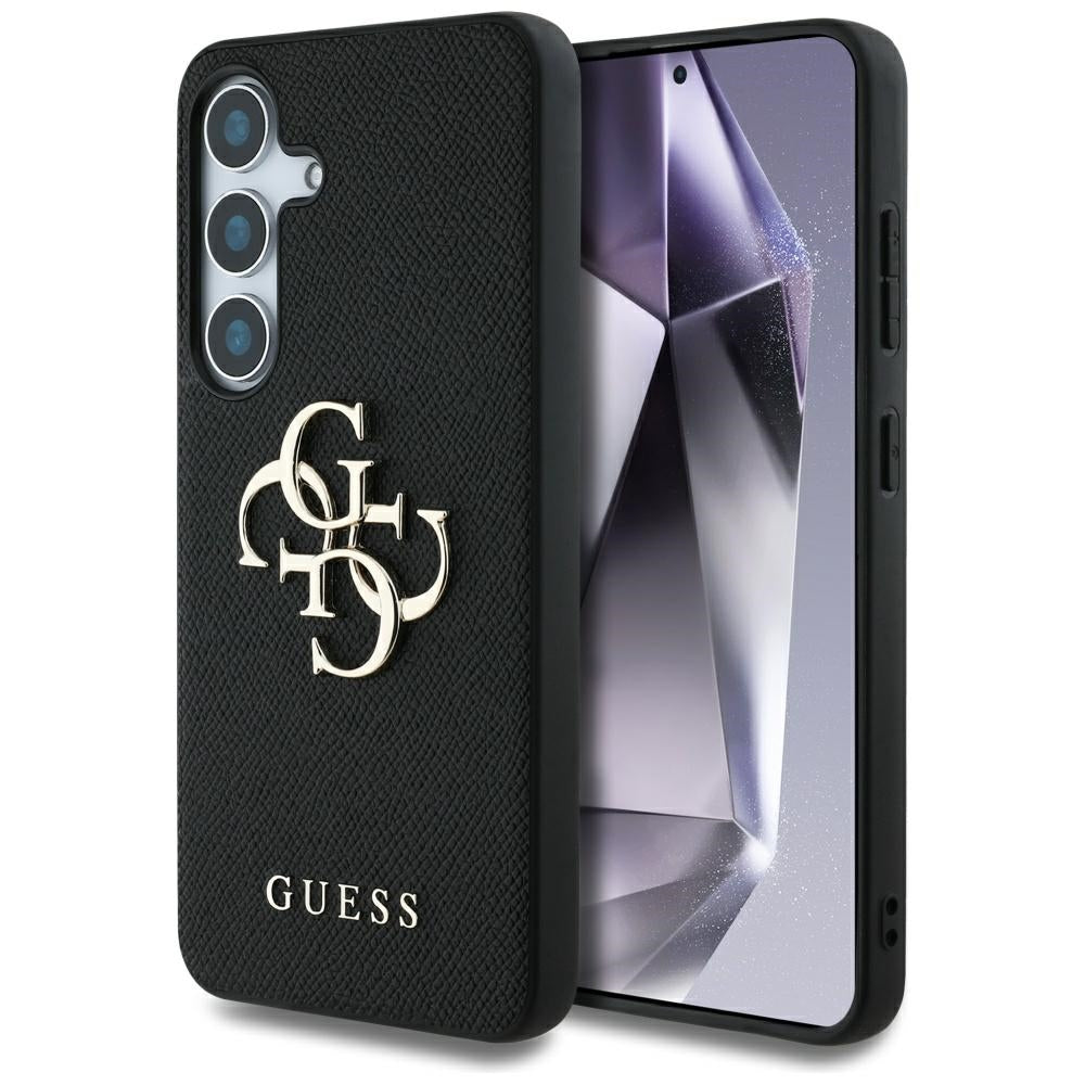 Guess Custodia per Samsung Galaxy S25 S931, Guess, 4G Grained Big and Classic Logo, Nera