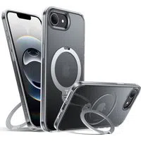 Custodia MagSafe per Apple iPhone 17e / 16e, Torras, Ostand Spin, Trasparente — 3