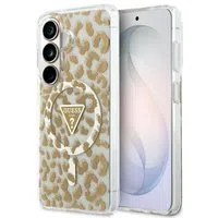 Custodia MagSafe per Samsung Galaxy S26 S942, Guess, IML Leopard Pattern, Marrone — 3
