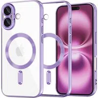 Custodia MagSafe per Apple iPhone 16 Plus, Techsuit, Luxury Crystal, Viola Chiaro — 3