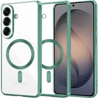 Custodia MagSafe per Samsung Galaxy S26 S942, Techsuit, Luxury Crystal, Verde Chiaro — 3
