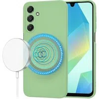 Custodia MagSafe per Samsung Galaxy A16 5G A166 / A16 4G A165, Techsuit, SoftFlex, Verde Chiaro — 3