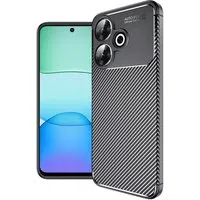 Custodia per Xiaomi Poco M6 4G / Redmi 13, Techsuit, CarbonFiber, Nera — 3