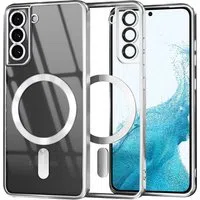 Custodia MagSafe per Samsung Galaxy S22 5G S901, Techsuit, Luxury Crystal, Argento — 3