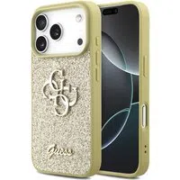 Custodia per Apple iPhone 17 Pro Max, Guess, Fixed Glitter Big 4G, Dorata — 3
