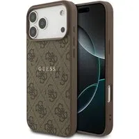 Custodia MagSafe per Apple iPhone 17 Pro, Guess, 4G Ring Classic Logo, Marrone — 3