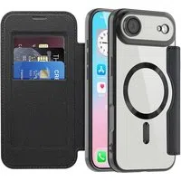 Custodia MagSafe per Apple iPhone 17 Air, Techsuit, SmartMag Book, Nera — 3
