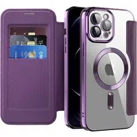 Custodia MagSafe per Apple iPhone 12 Pro Max, Techsuit, SmartMag Book, Viola — 3