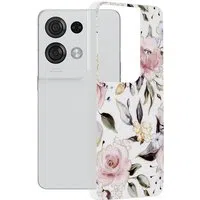 Custodia per Oppo Reno8 Pro, Techsuit, Marble, Bianca — 3
