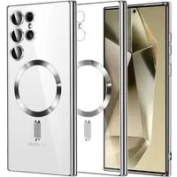 Custodia MagSafe per Samsung Galaxy S24 Ultra S928, Techsuit, Luxury Crystal, Argento — 3