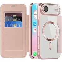 Custodia MagSafe per Apple iPhone 17 Air, Techsuit, SmartMag Book, Rosa — 3