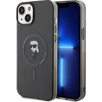Custodia MagSafe per Apple iPhone 15 Plus, Karl Lagerfeld, IML Ikonik Karl, Nera — 3