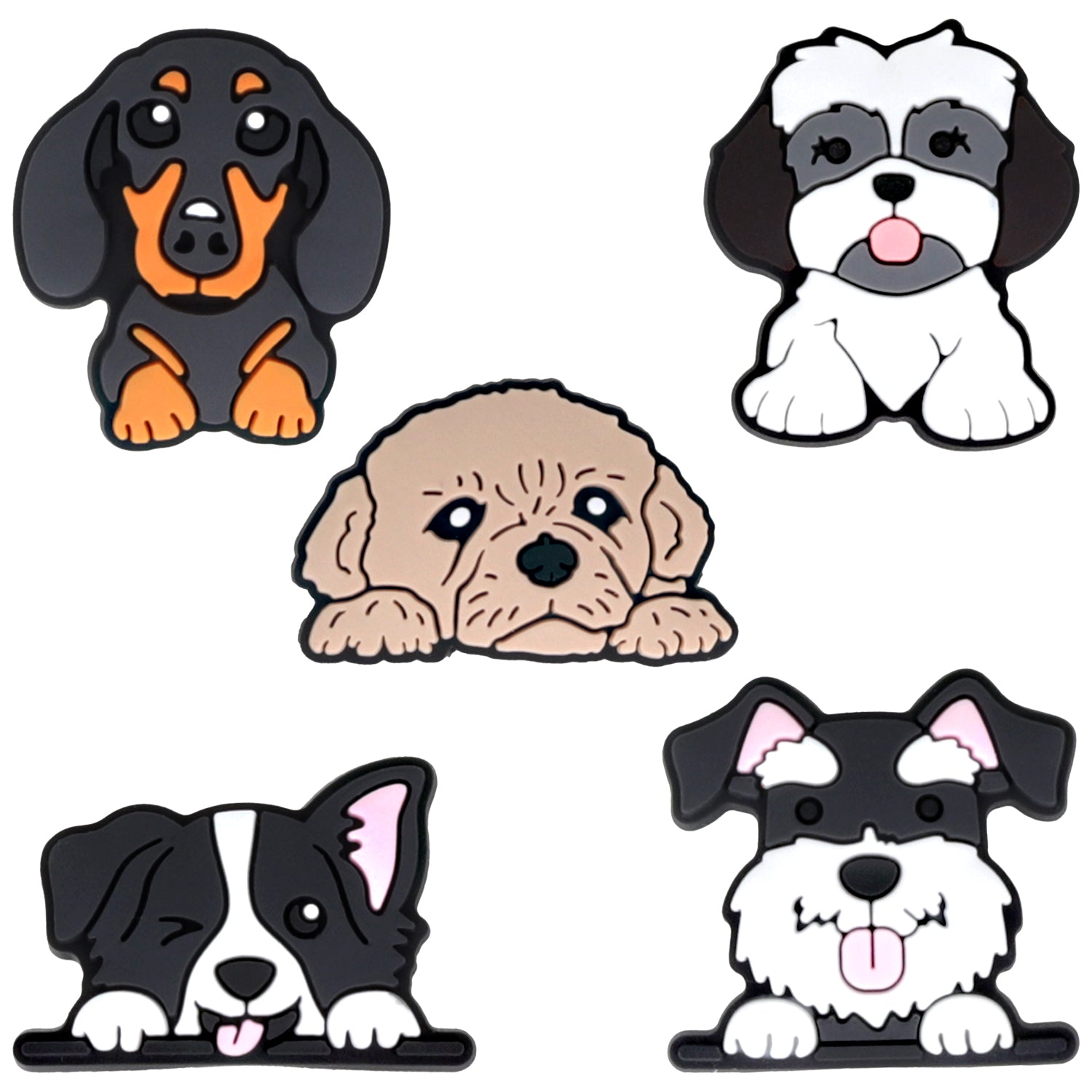 GSMnet Sticker 3D OEM Dog per Custodia Telefono / Tablet, Set da 5 pezzi, Multicolore