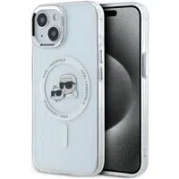 Custodia MagSafe per Apple iPhone 14, Karl Lagerfeld, IML Metal Karl & Choupette's Heads, Bianca — 3