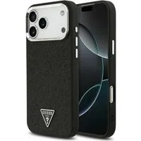Custodia MagSafe per Apple iPhone 17 Pro Max, Guess, Glitter Triangle Logo, Nera — 3