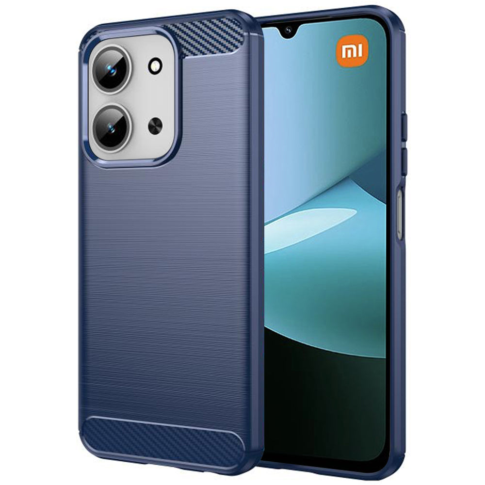 Custodia per Xiaomi Redmi 15C 5G / 15C 4G, Techsuit, Carbonio, Blu