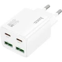 Caricabatterie Rete HOCO N56, 30W, 3A, 2 x USB-A - 2 x USB-C, Bianco — 3