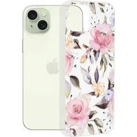 Custodia per Apple iPhone 15 Plus, Techsuit, Marble, Bianca — 3