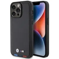 Custodia per Apple iPhone 15 Pro Max, BMW, Stamp Tricolore, Nera — 3
