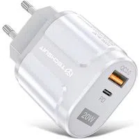 Caricabatterie Retea Techsuit Premium, 20W, 3A, 1 x USB-A - 1 x USB-C, Bianco — 3