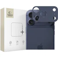 Cornice di protezione per la fotocamera posteriore Tech-Protect Camalloy Fit+ per Apple iPhone 17 Pro Max, Alluminio, Blu marino — 3