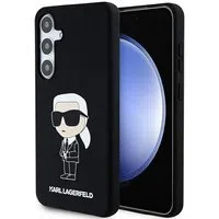 Custodia per Samsung Galaxy S24+ S926, Karl Lagerfeld, Silicone Ikonik NFT, Nera — 3