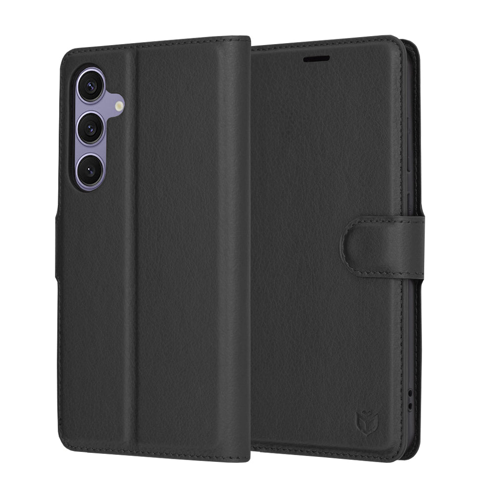 Techsuit Custodia per Samsung Galaxy S24+ S926, Techsuit, Leather Folio, Nera