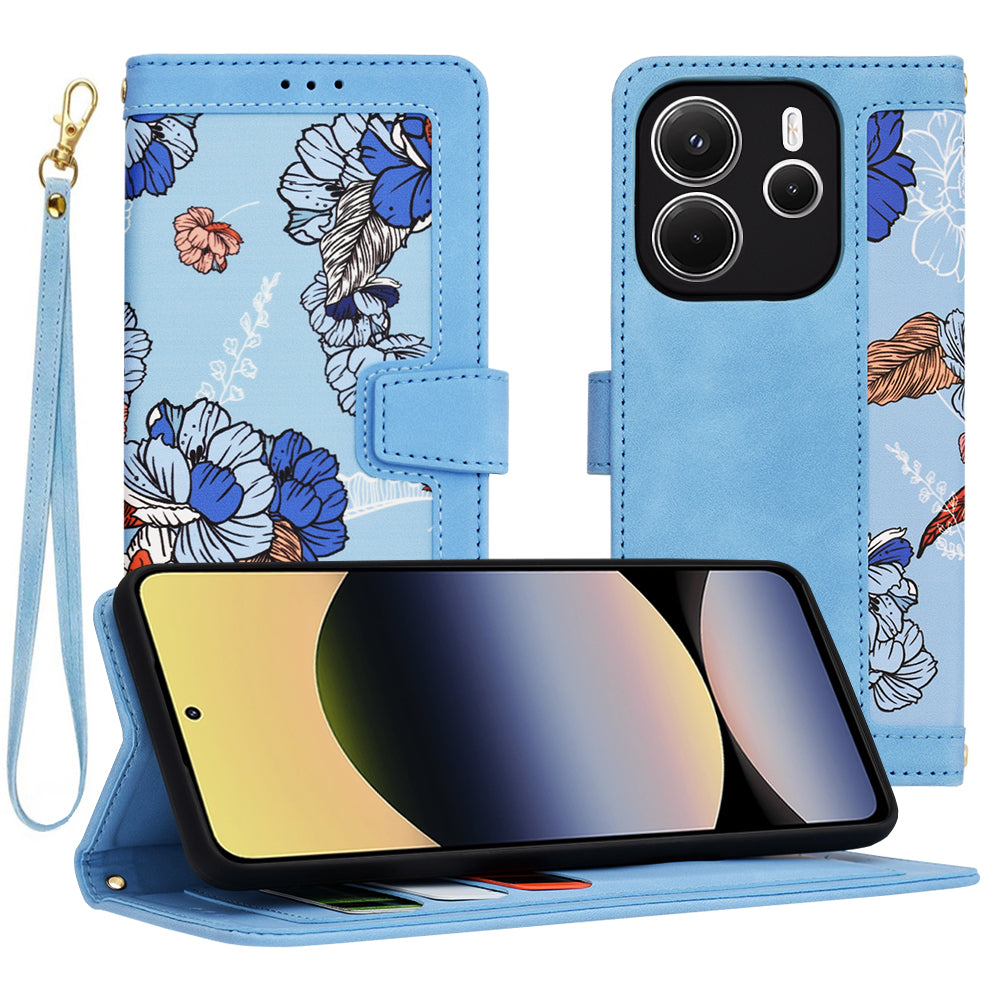 Custodia per Xiaomi Redmi Note 14 4G (Standard), Techsuit, FlipCraft, Blu