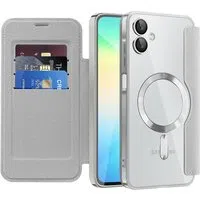 Custodia MagSafe per Samsung Galaxy A06 A065, Techsuit, SmartMag Book, Grigio — 3