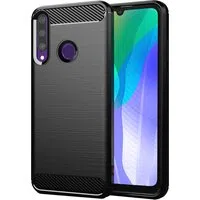 Custodia per Huawei Y6p, Techsuit, Carbonio, Nera — 3