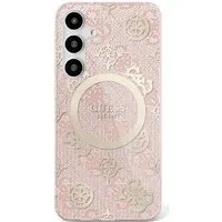 Custodia MagSafe per Samsung Galaxy S25 S931, Guess, IML Peony su sfondo 4G, Rosa — 3